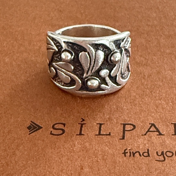 HTF Vintage Silpada Floral Vine Holy Trinity Sterling Silver Ring R1686-8-1/2 - Picture 5 of 11